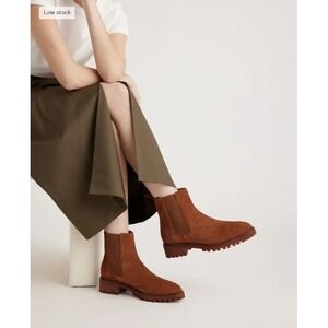 Quince Women's Suede Chelsea Boots Cinnamon Brown‎ Size 9
